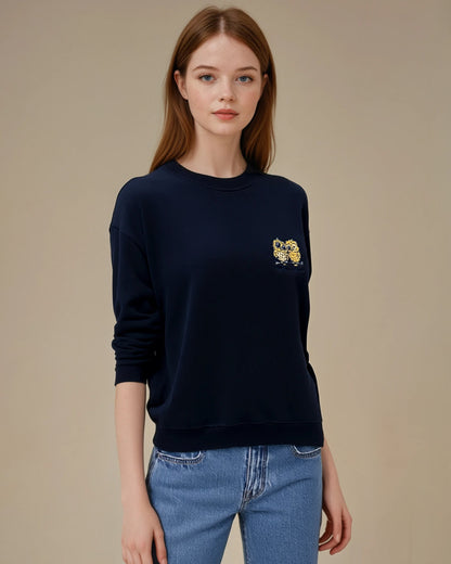 Night Owls Embroidered Sweatshirt Navy