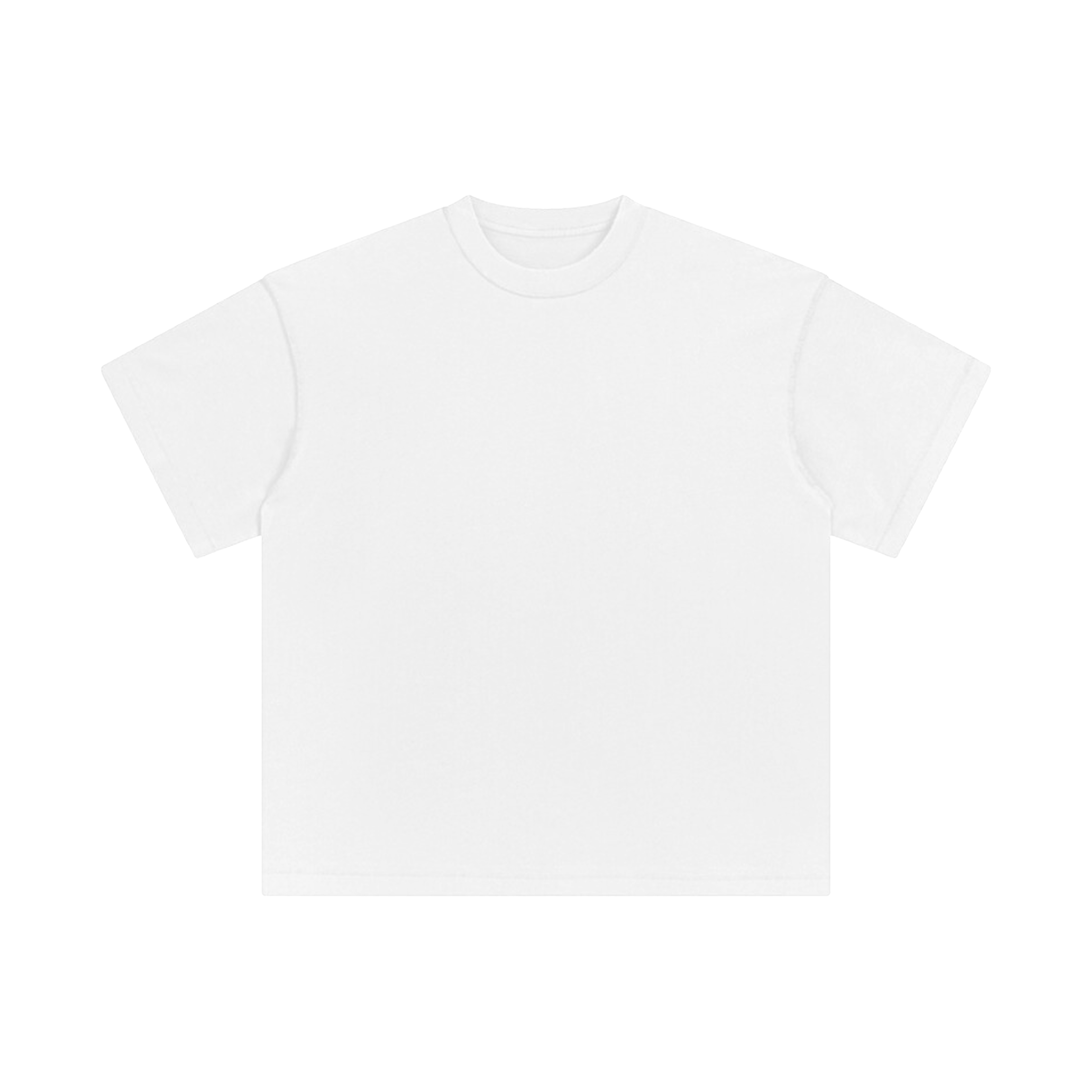 Plain white t-shirt on a light beige background