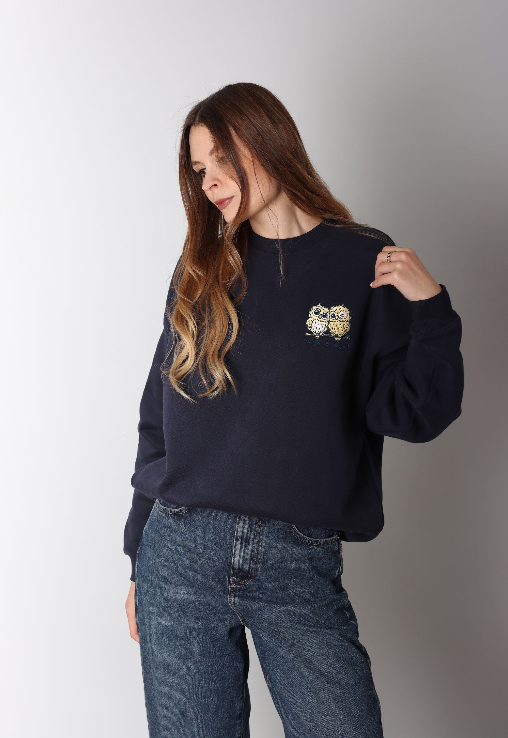 Night Owls Embroidered Sweatshirt Navy