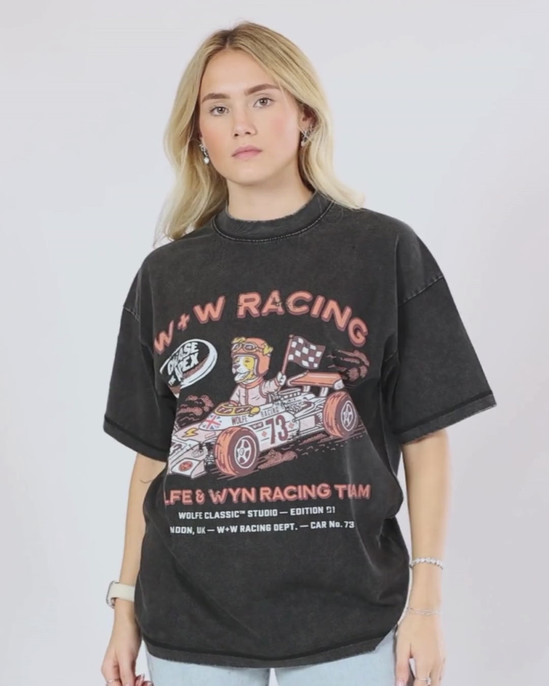 W+W Racing Chase The Apex Vintage Wash T-Shirt Black