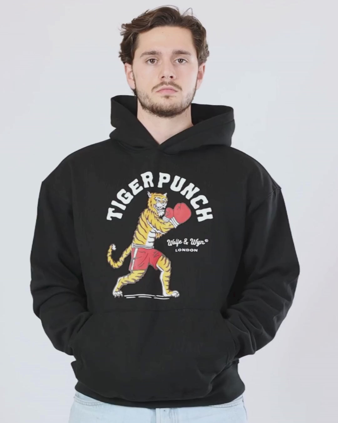 Tiger Punch Hoodie Black