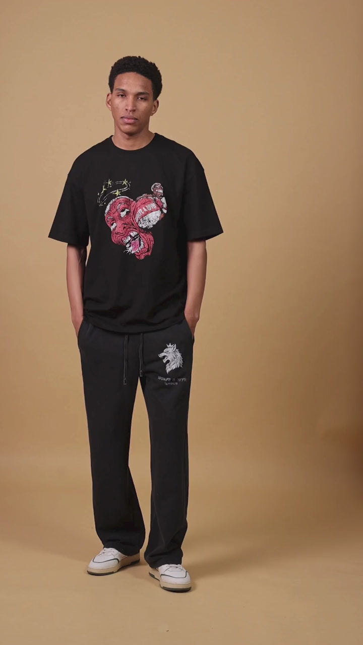 Psycho Heart Boxer Heavyweight T-Shirt – Black