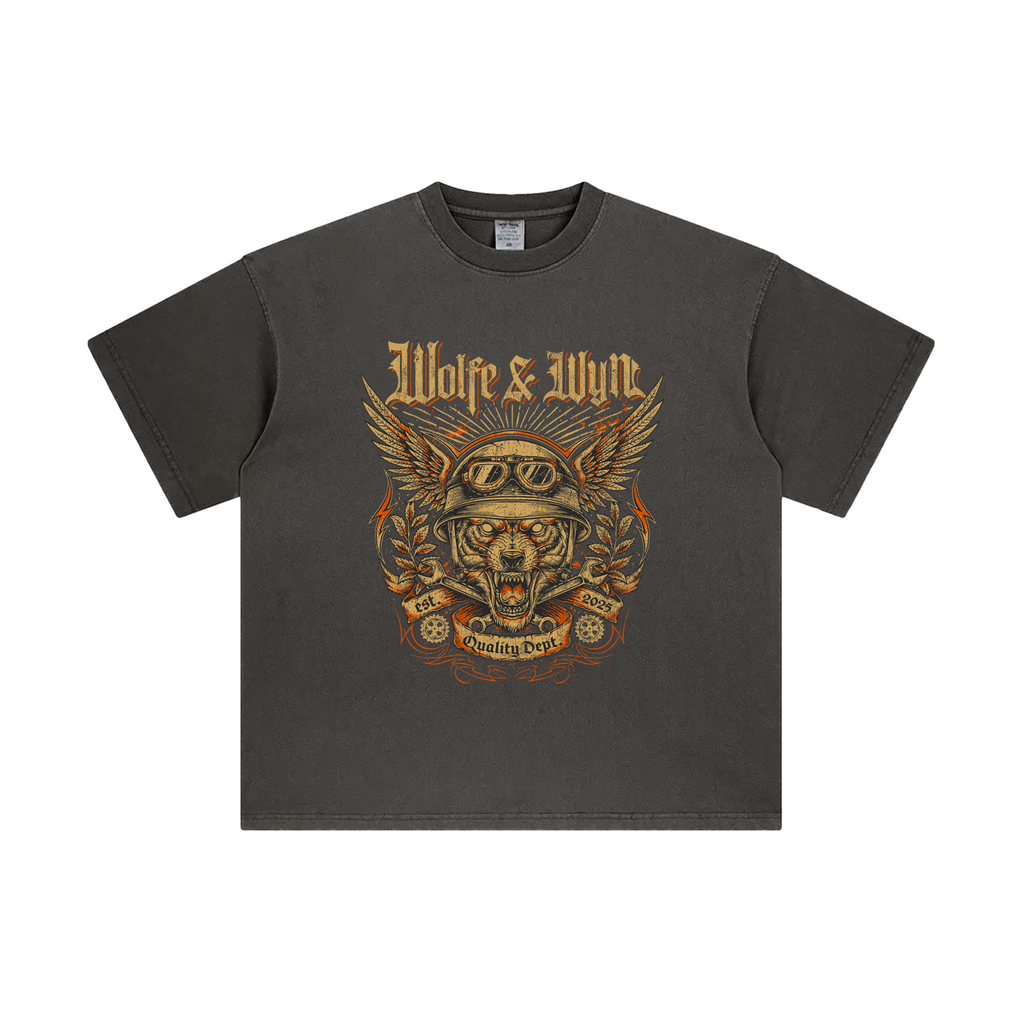 Black t-shirt with a graphic design featuring a tiger and text on a white background
