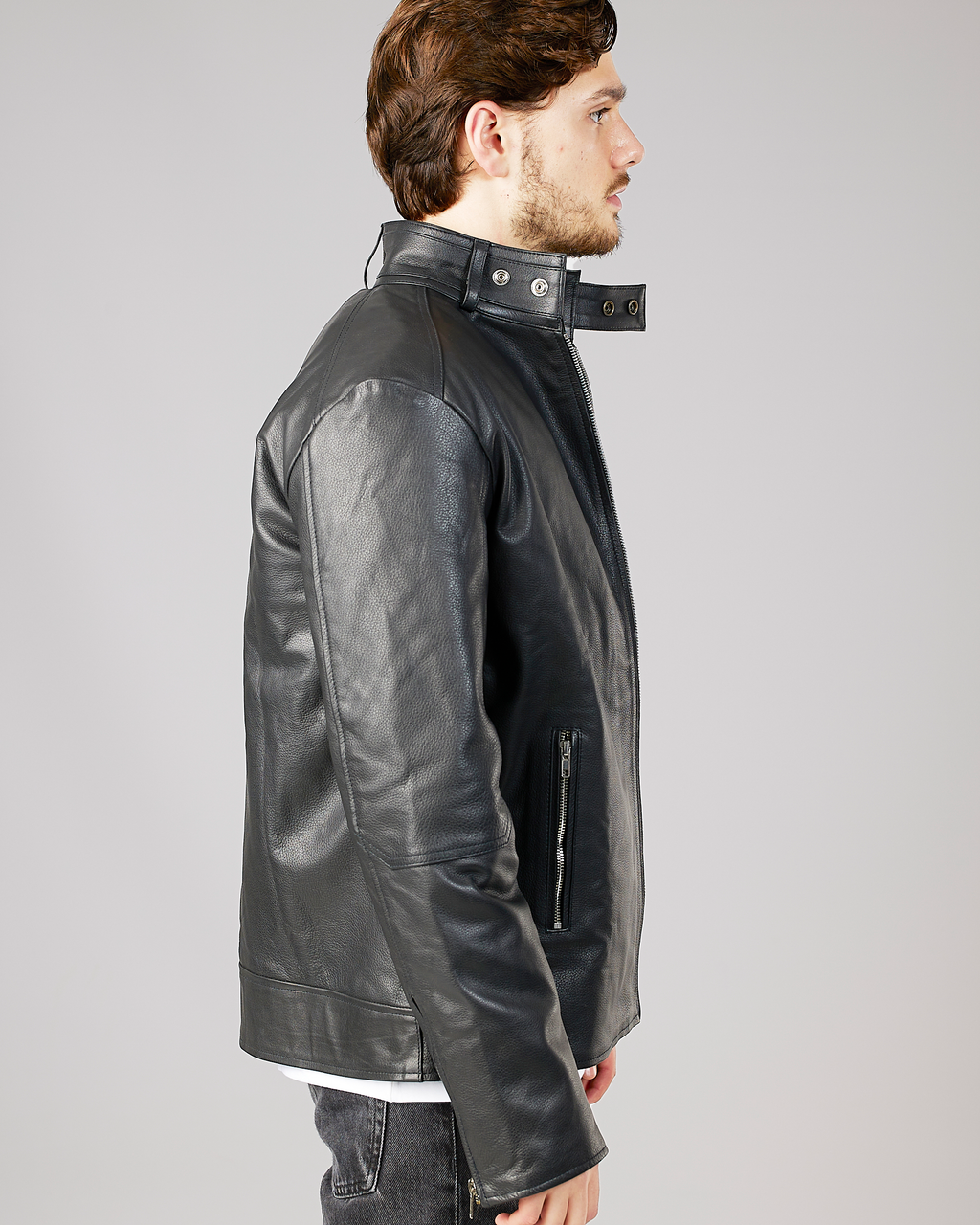 Racer Genuine Leather Jacket Black