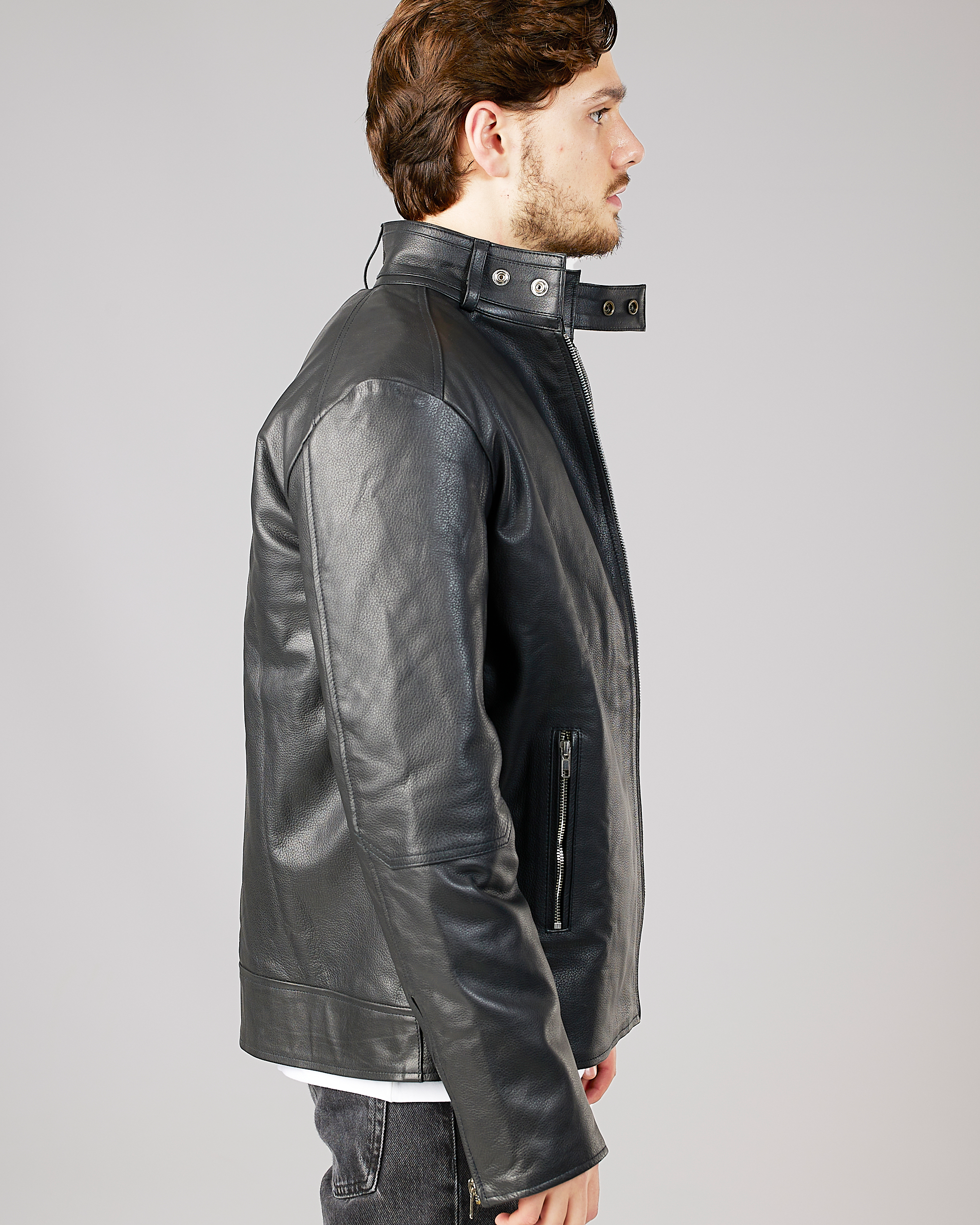 Racer Genuine Leather Jacket Black