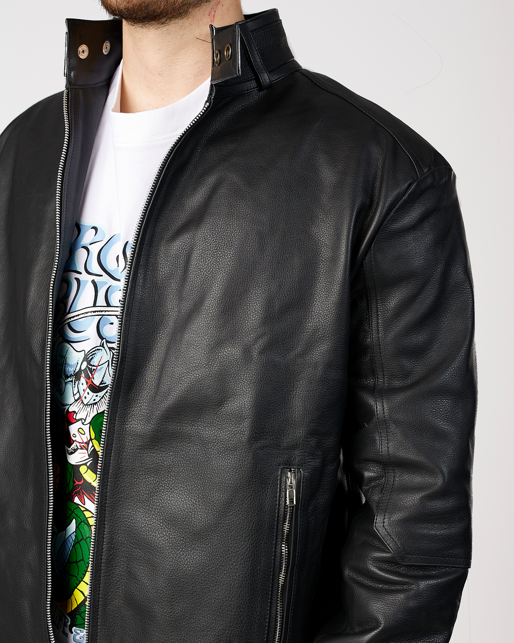 Racer Genuine Leather Jacket Black
