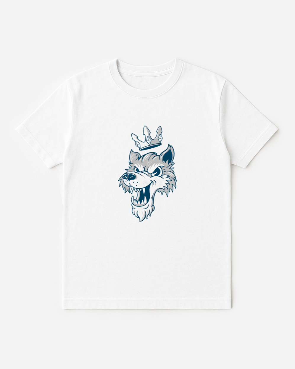 Royal Wolf Mascot Branded Unisex T-Shirt in White