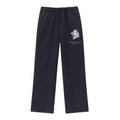 Black pants with a logo on a white background
