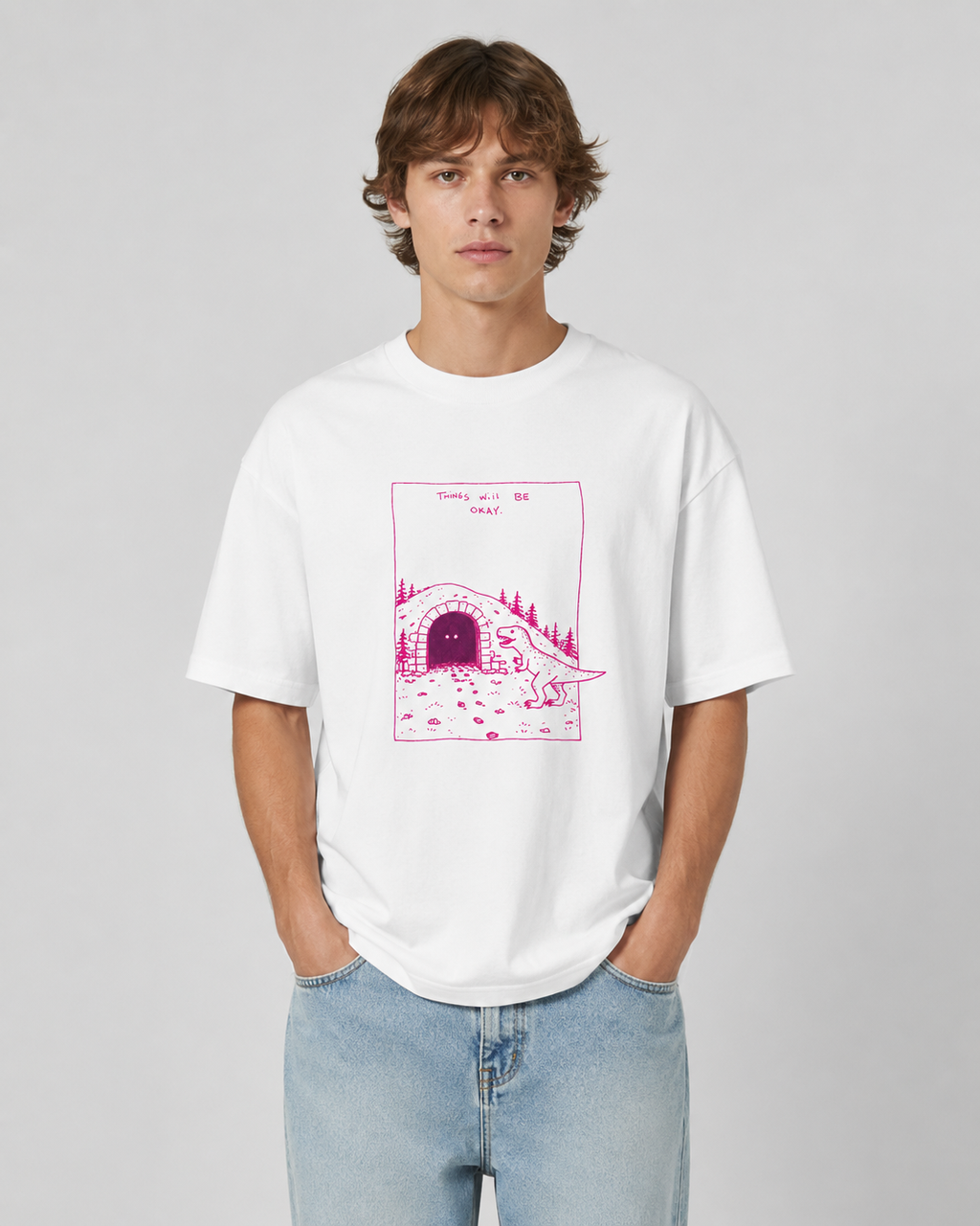 Custom T-Rex Oversized Graphic T-Shirt