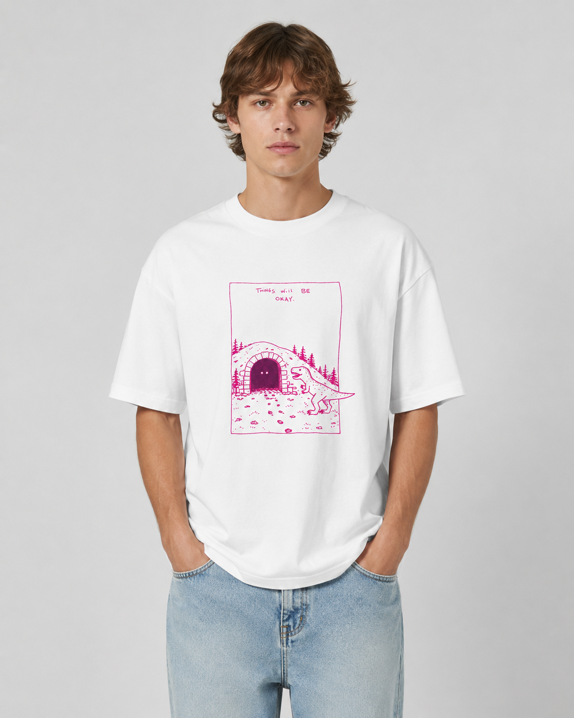 Custom T-Rex Oversized Graphic T-Shirt