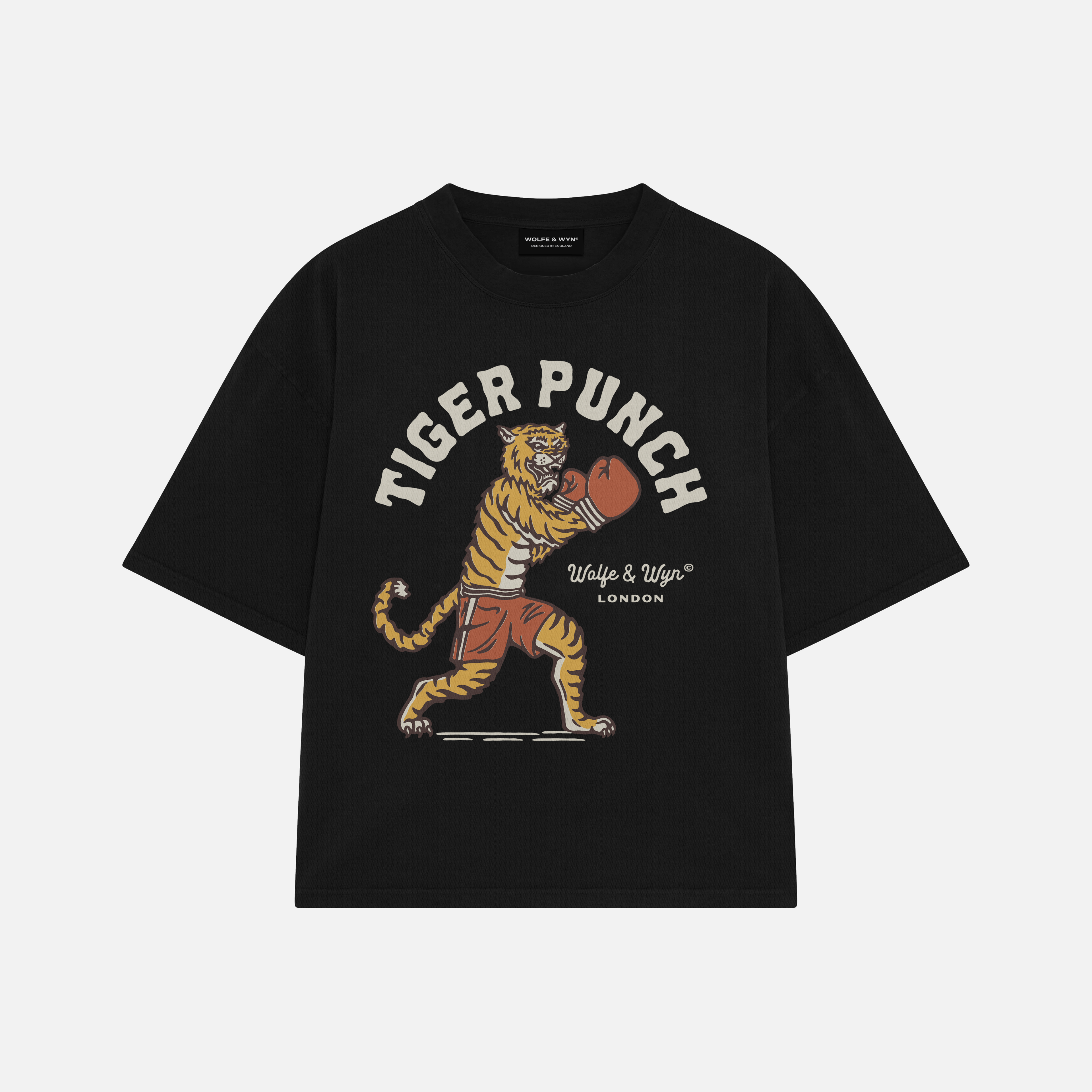 Tiger Punch Unisex T-Shirt in Black
