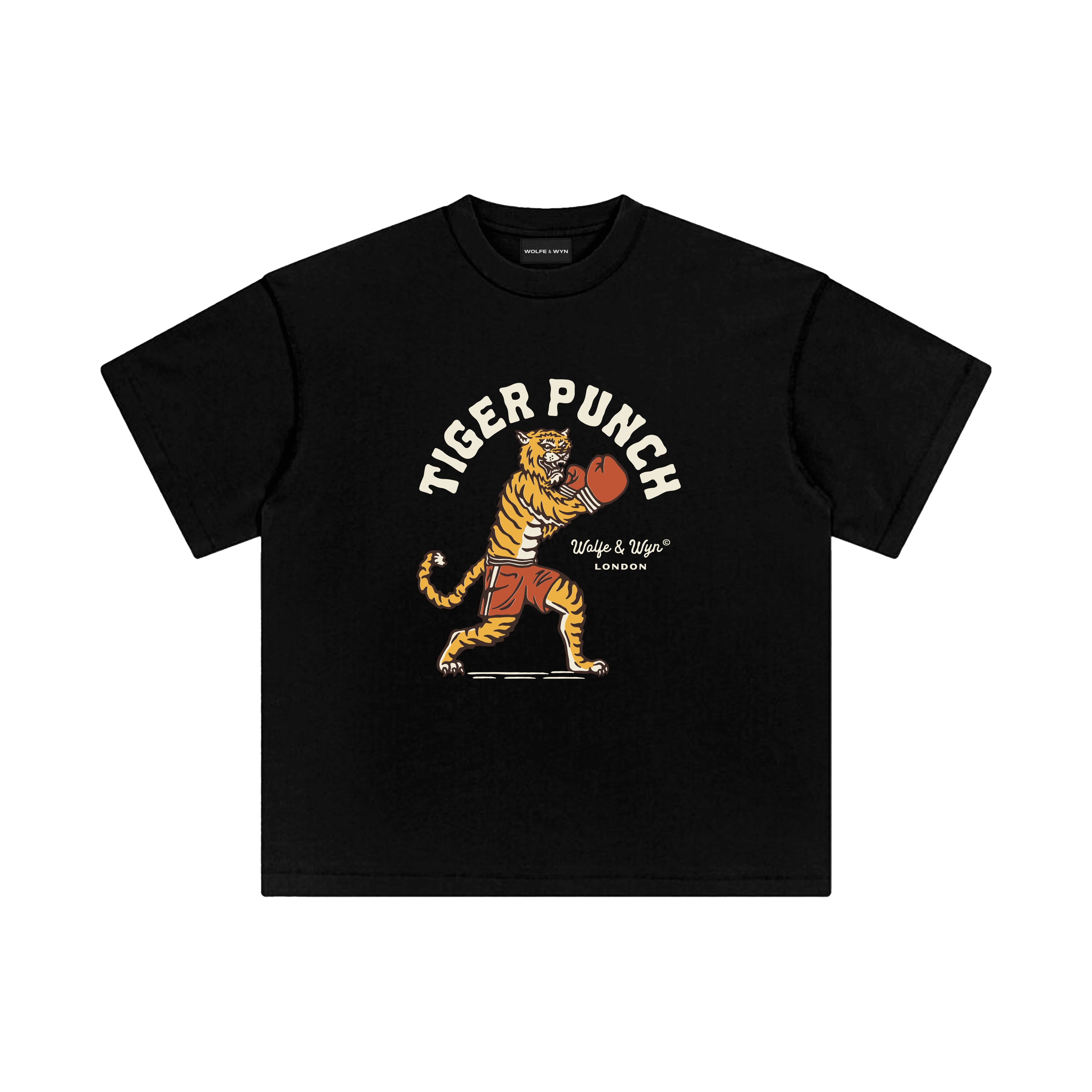 Tiger Punch Unisex T-Shirt in Black