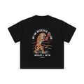 Black t-shirt with a tiger boxing graphic and 'Wolfe & Wyn' branding on a white background
