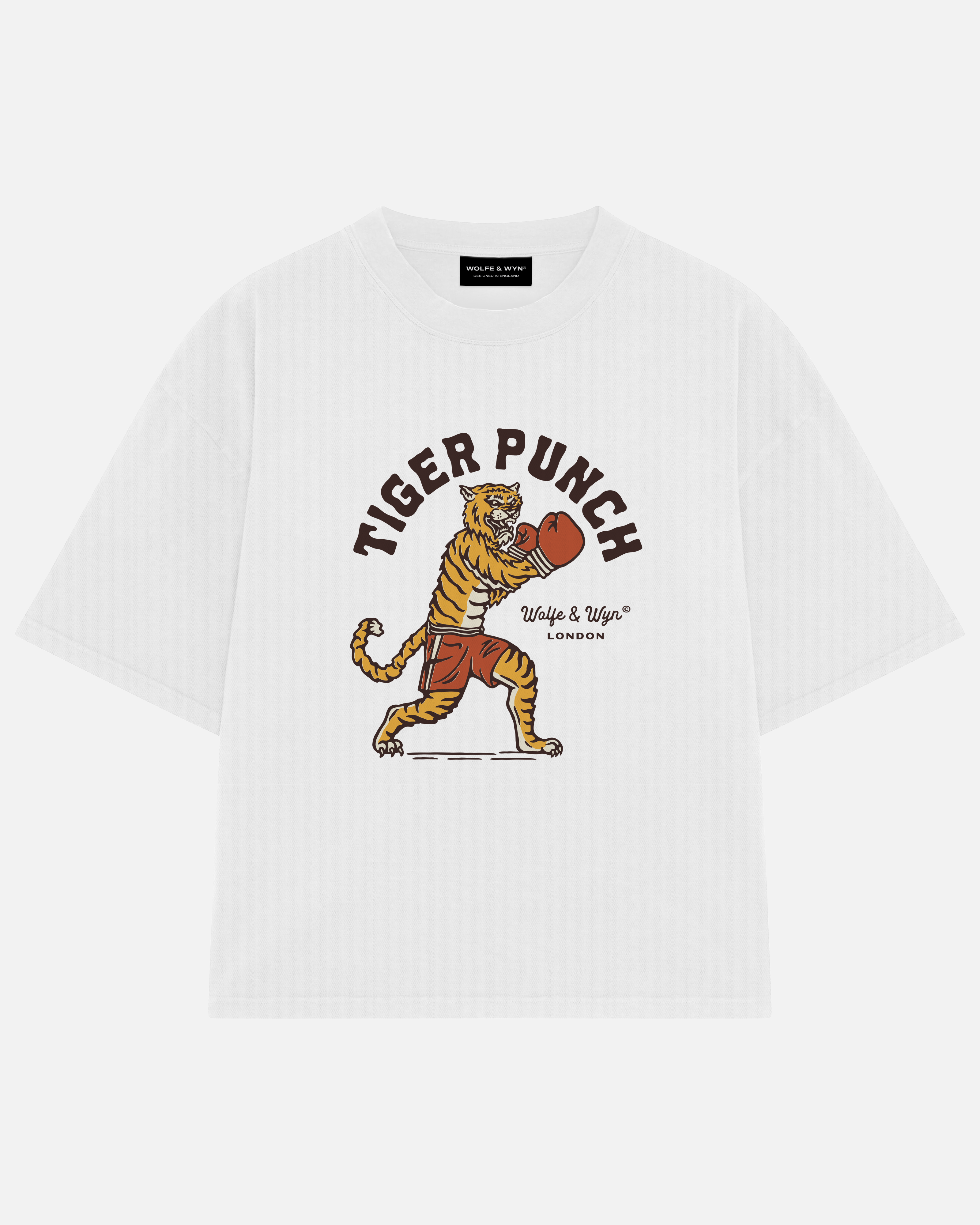 Tiger Punch Unisex T-Shirt in White