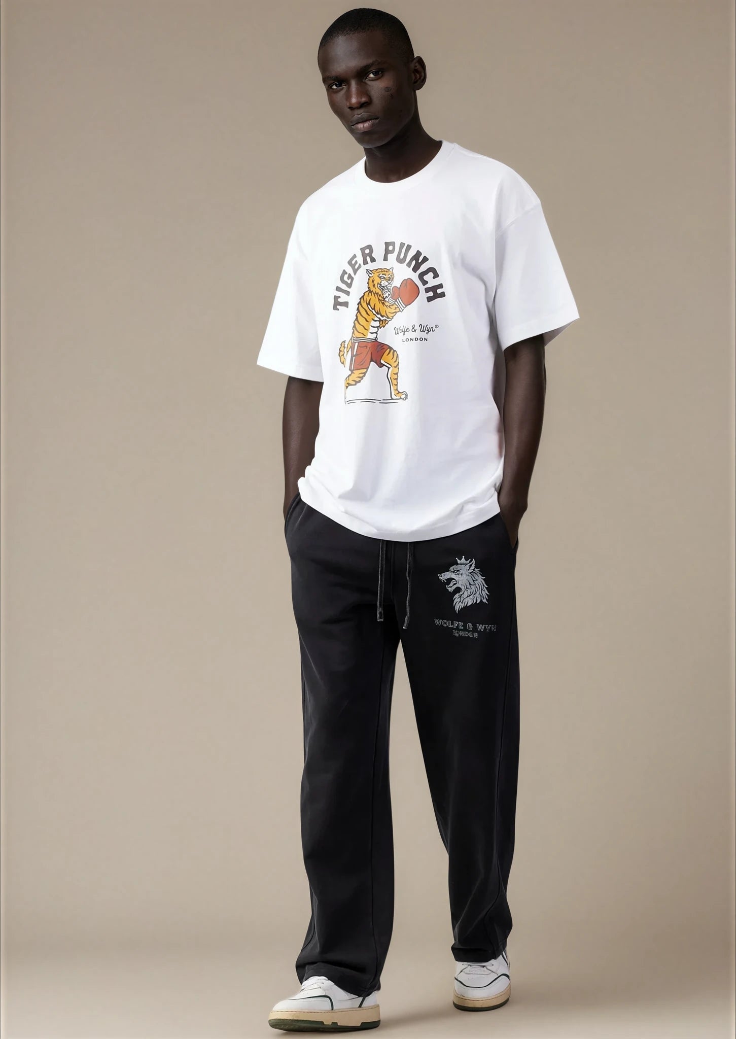 Tiger Punch Unisex T-Shirt in White