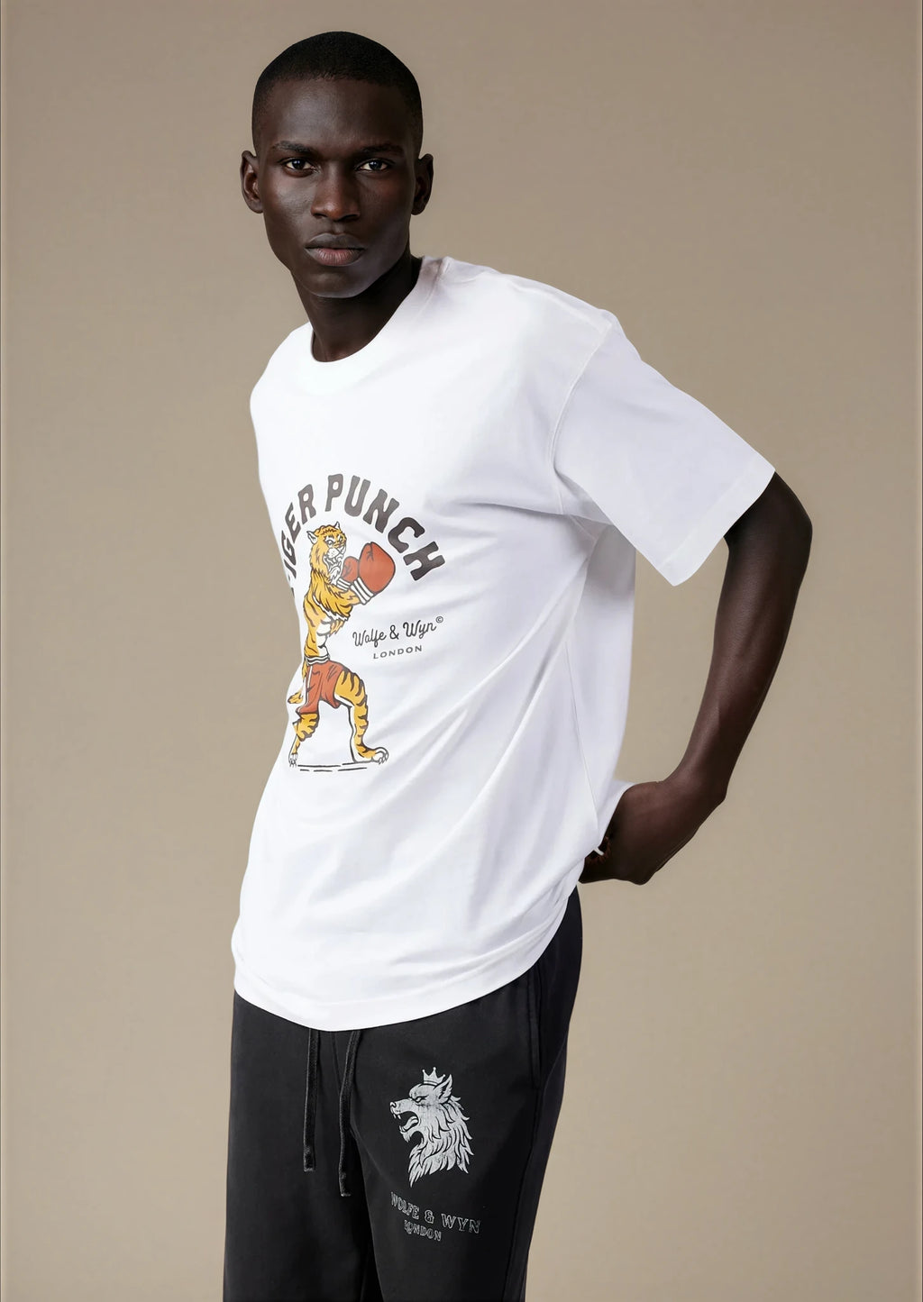 T-shirt unisexe Tiger Punch blanc