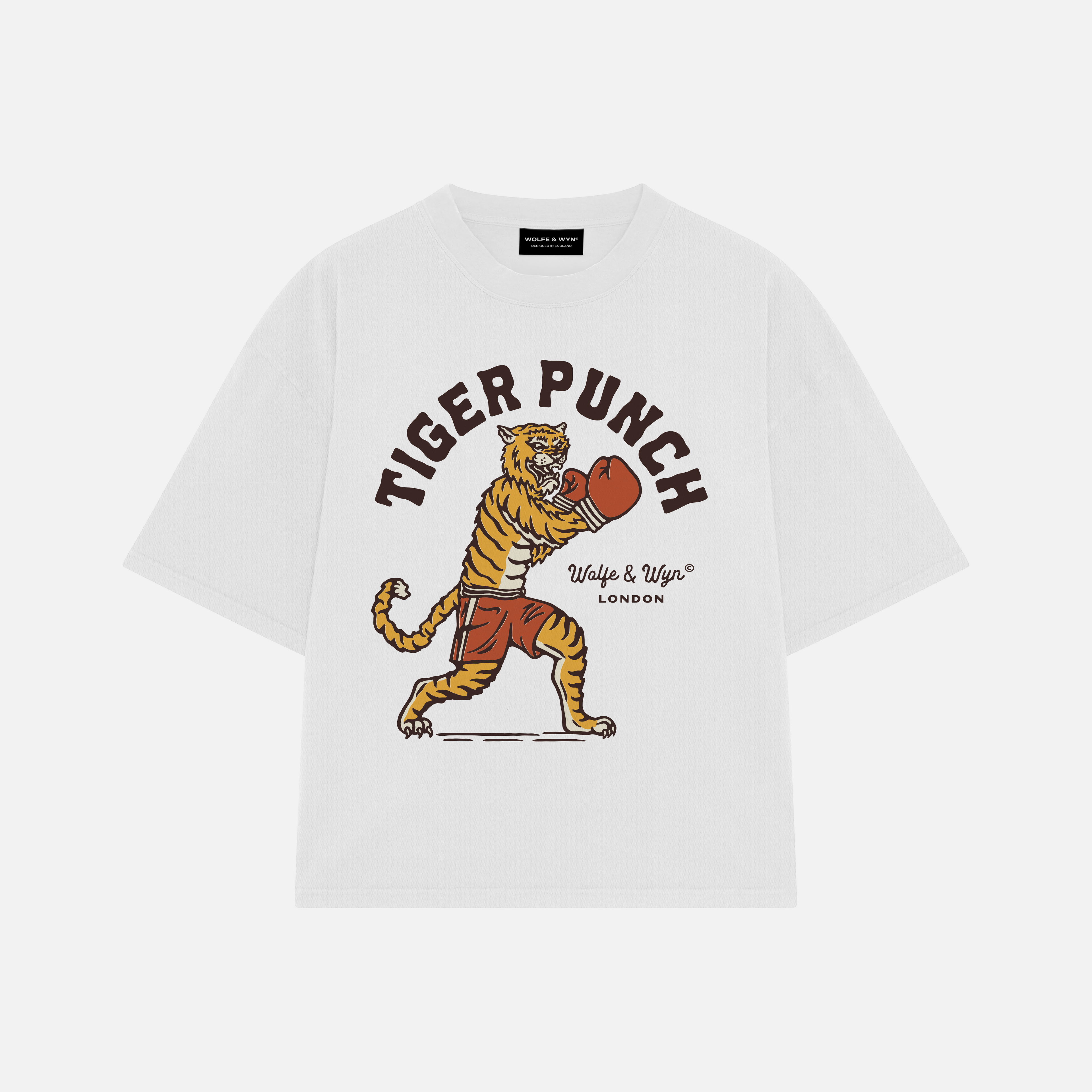 Tiger Punch Unisex T-Shirt in White
