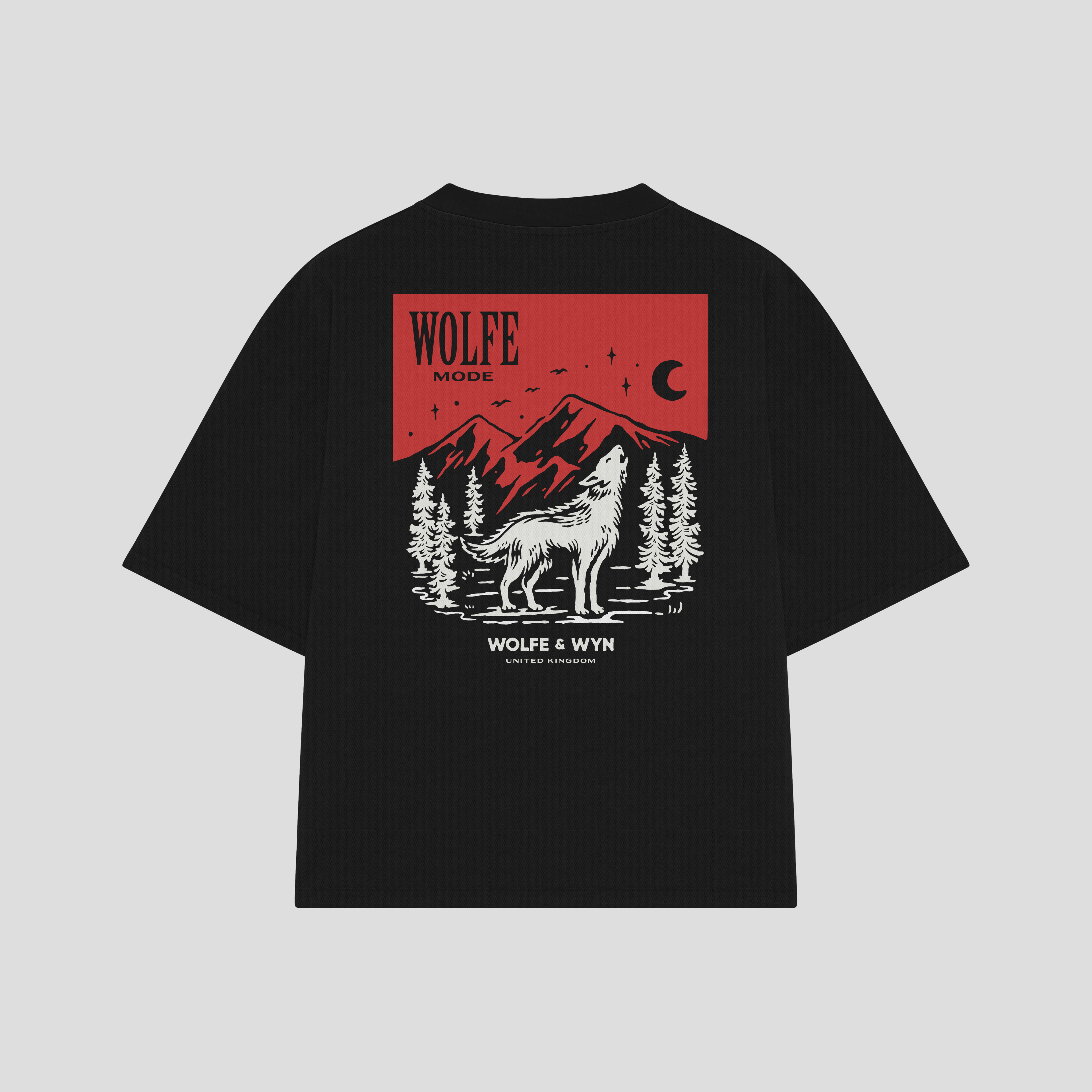 WOLFE MODE Oversized Graphic Tee Black