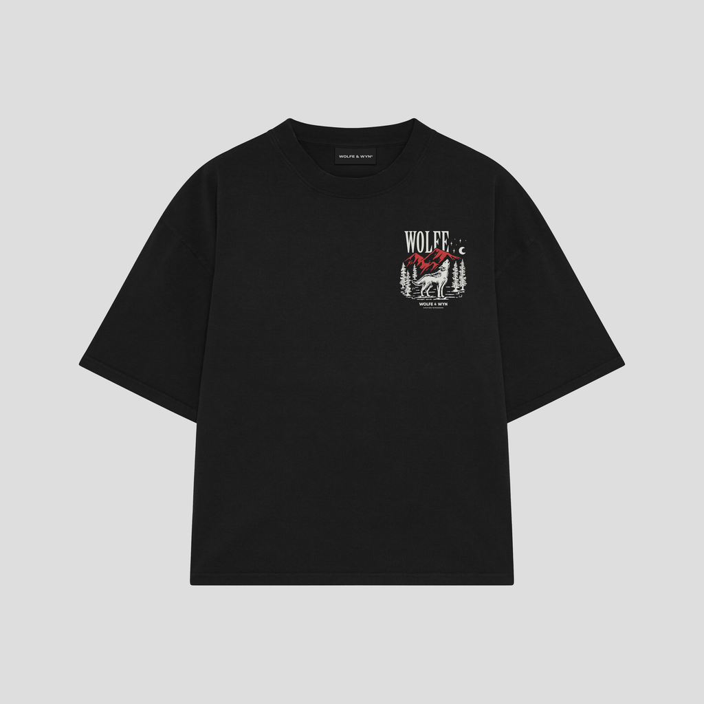 WOLFE MODE Oversized Graphic Tee Black